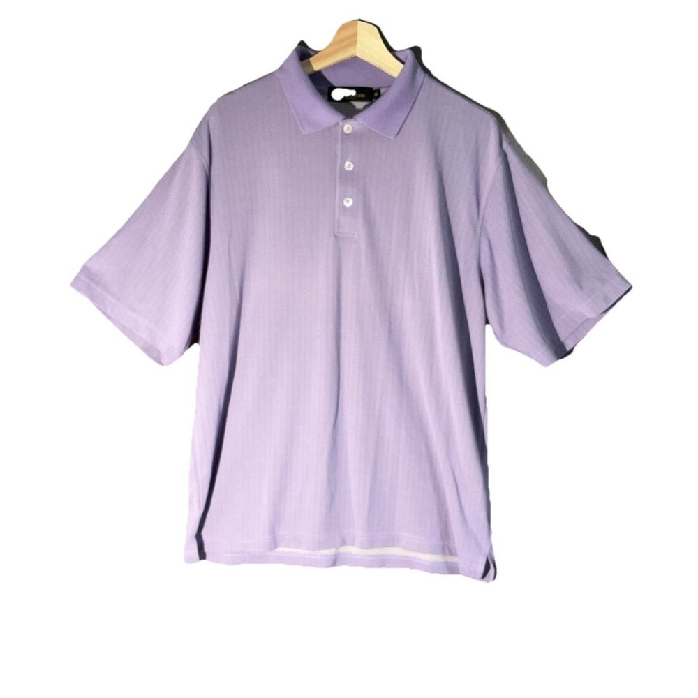 Bugatchi Uomo Men's Purple‎ Herringbone Polo , Size M Golf